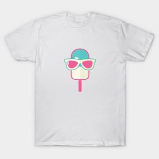 pink blue ice cream glasses design T-Shirt